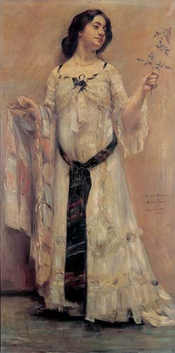 Portrait of Charlotte Berend-Corinth in a white dress